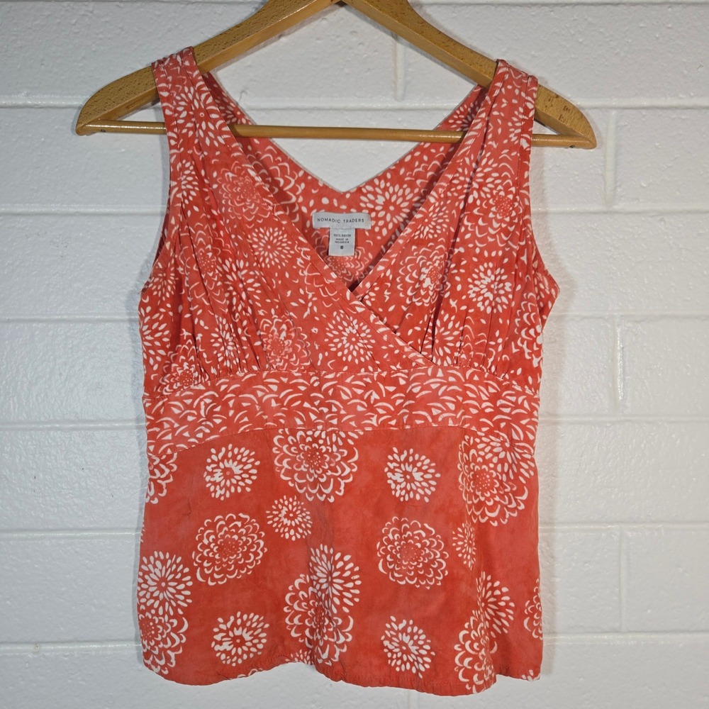 Nomadic Traders Tank Top Babydoll Small Floral Boho Hippie Beach‎ Artsy Nepal